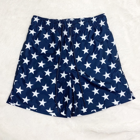 Jake Austin Navy & White Stars Swim Trunks - Picture 2 of 6
